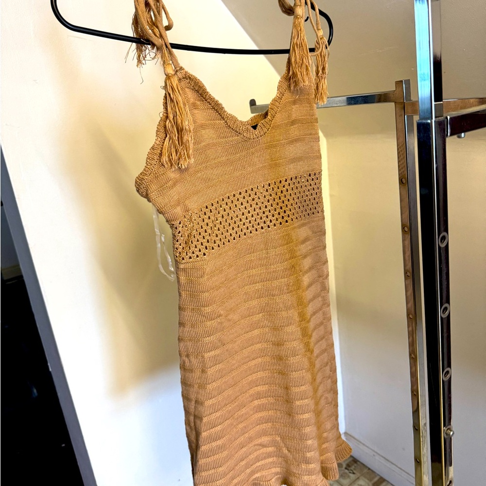 Almost Famous Mesh Beach Dress Size Medium Never Worn Tie Straps